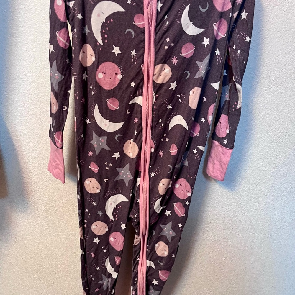 Little Sleepies Pink and Brown Starry Onesie
